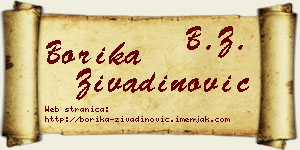 Borika Živadinović vizit kartica